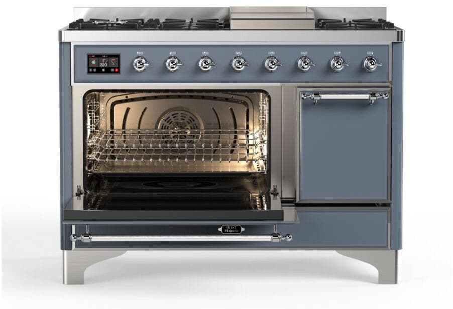 Ilve UM12FDQNS3BGCLP Liquid Propane In Blue Grey W/ Chrome Trim