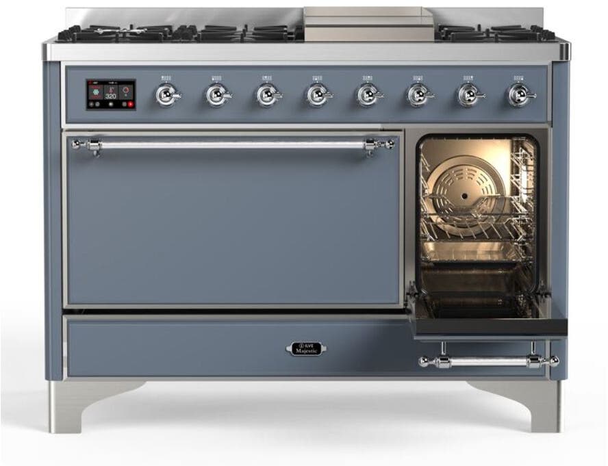 Ilve UM12FDQNS3BGCLP Liquid Propane In Blue Grey W/ Chrome Trim