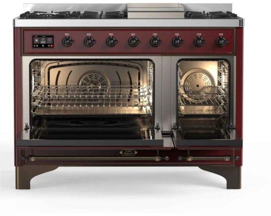 Ilve UM12FDNS3BUB Natural Gas In Burgundy W/ Bronze Trim