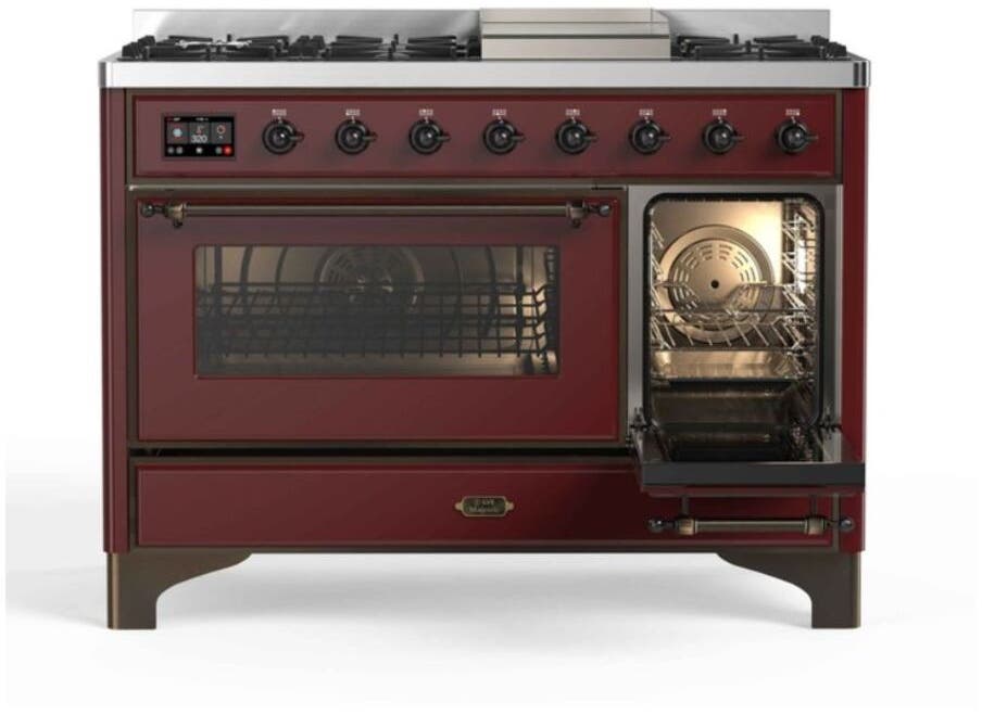 Ilve UM12FDNS3BUB Natural Gas In Burgundy W/ Bronze Trim