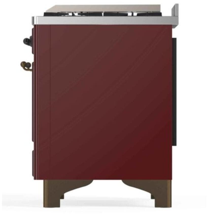 Ilve UM12FDNS3BUB Natural Gas In Burgundy W/ Bronze Trim