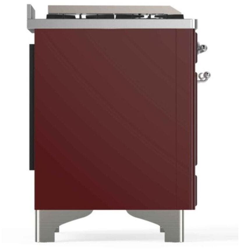 Ilve UM12FDNS3BUCLP Liquid Propane In Burgundy W/ Chrome Trim