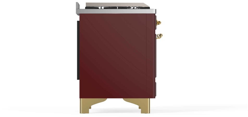 Ilve UM12FDNS3BUGLP Liquid Propane In Burgundy W/ Brass Trim