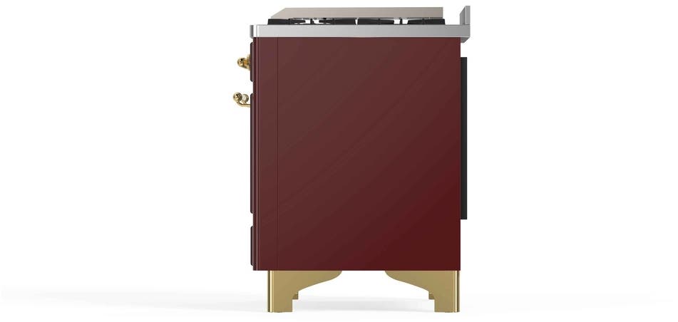 Ilve UM12FDNS3BUGLP Liquid Propane In Burgundy W/ Brass Trim