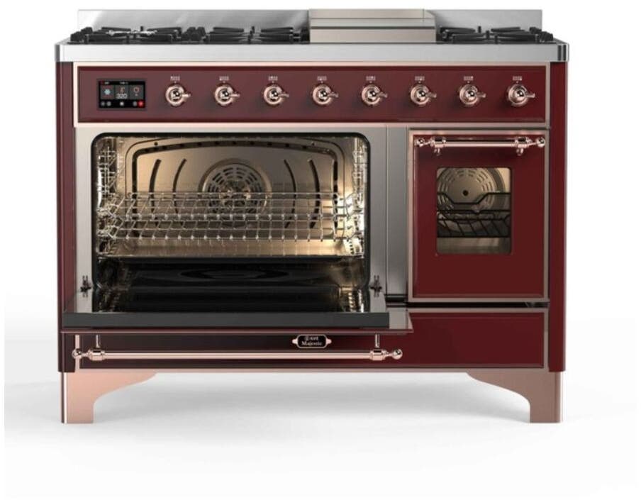 Ilve UM12FDNS3BUPLP Liquid Propane In Burgundy W/ Copper Trim