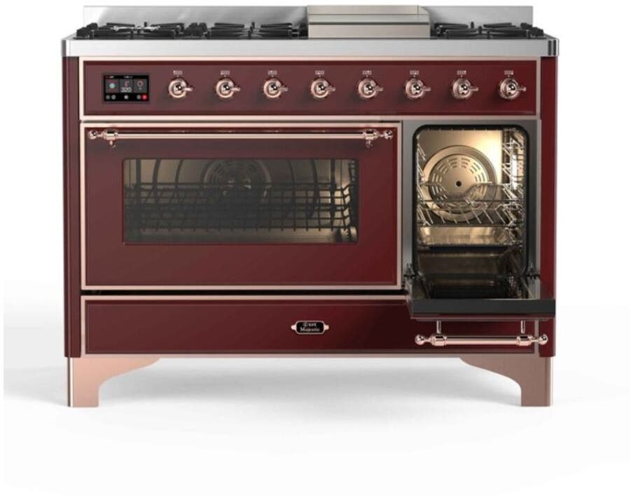 Ilve UM12FDNS3BUPLP Liquid Propane In Burgundy W/ Copper Trim