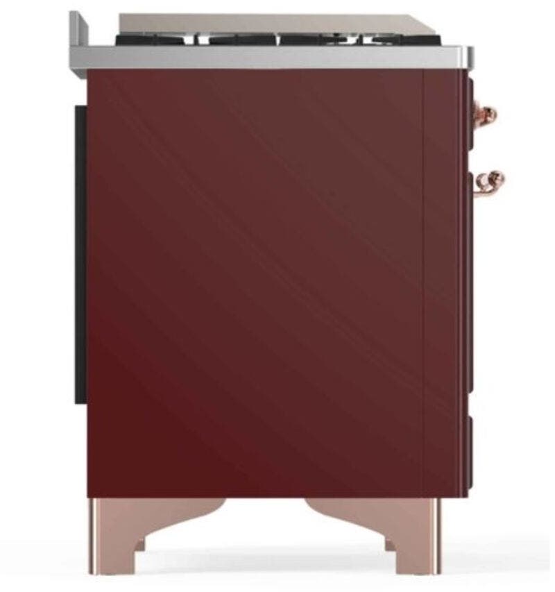 Ilve UM12FDNS3BUPLP Liquid Propane In Burgundy W/ Copper Trim