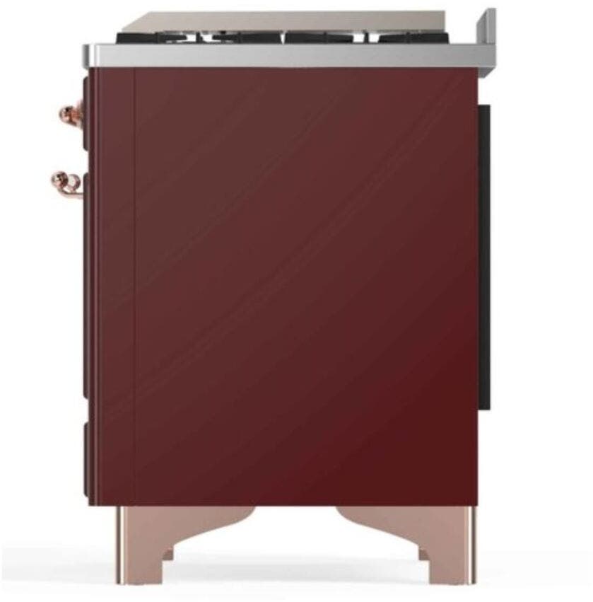 Ilve UM12FDNS3BUPLP Liquid Propane In Burgundy W/ Copper Trim