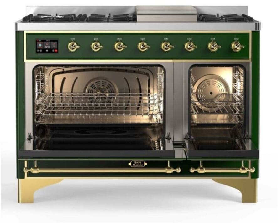 Ilve UM12FDNS3EGG Natural Gas In Emerald Green W/ Brass Trim