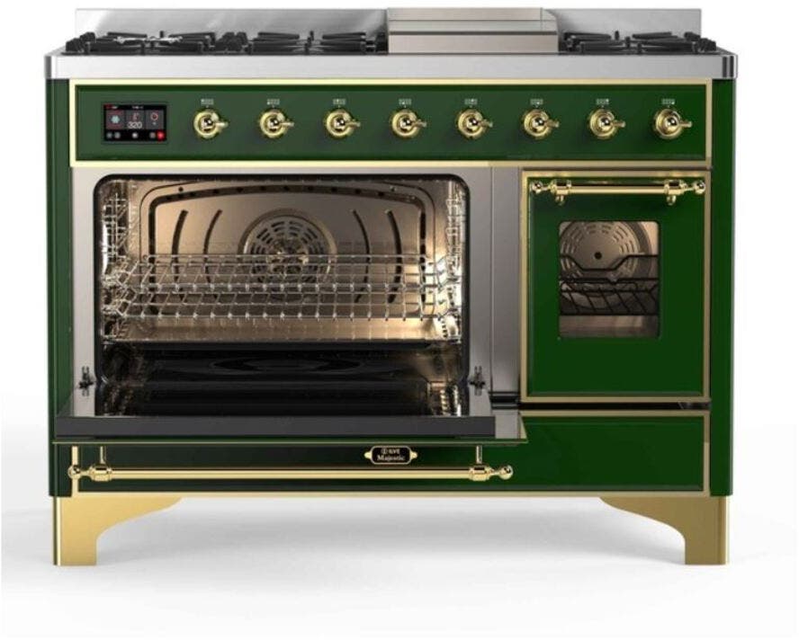 Ilve UM12FDNS3EGG Natural Gas In Emerald Green W/ Brass Trim