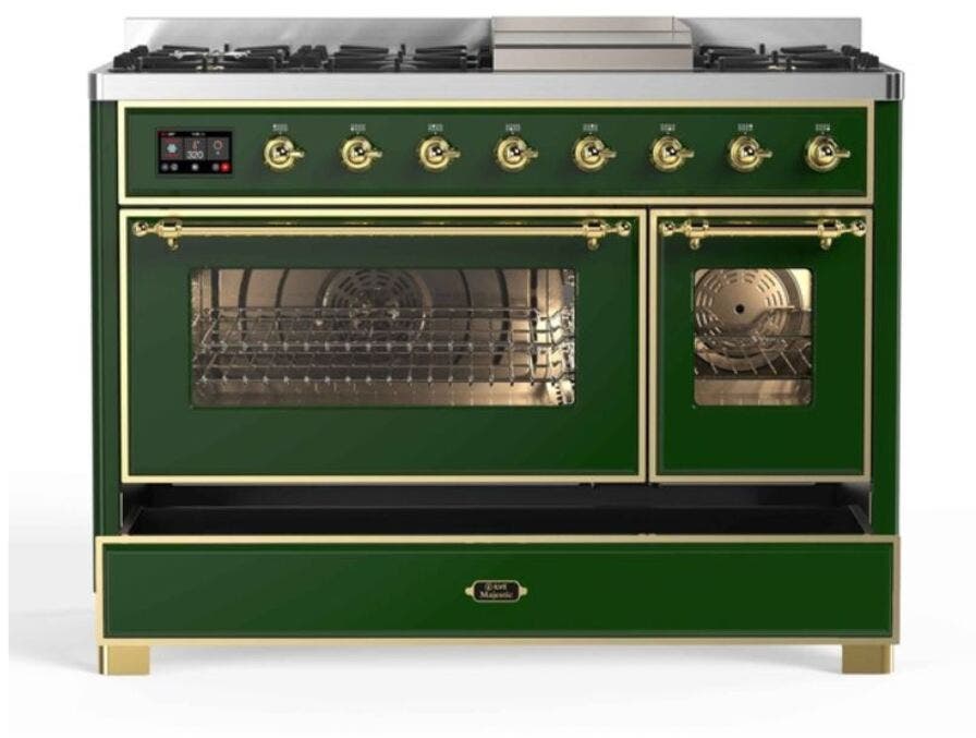 Ilve UM12FDNS3EGG Natural Gas In Emerald Green W/ Brass Trim