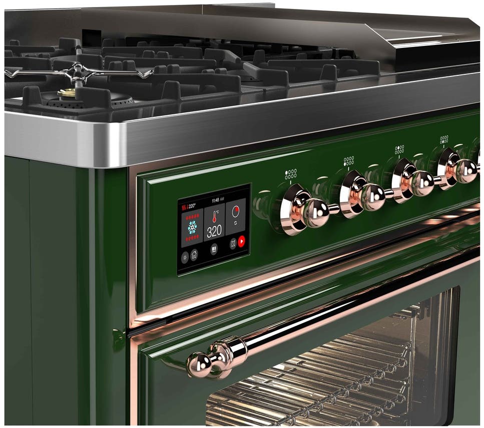 Ilve UM12FDNS3EGPLP Liquid Propane In Emerald Green W/ Copper Trim