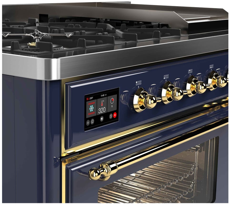 Ilve UM12FDNS3MBGLP Liquid Propane In Midnight Blue W/ Brass Trim