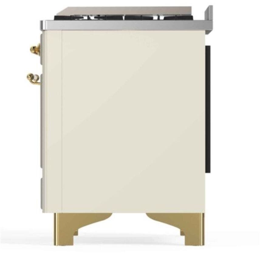 Ilve UM12FDNS3AWGLP Liquid Propane In Antique White W/ Brass Trim