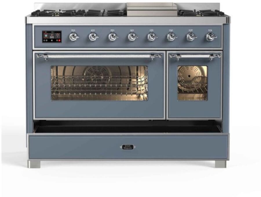 Ilve UM12FDNS3BGCLP Liquid Propane In Blue Grey W/ Chrome Trim