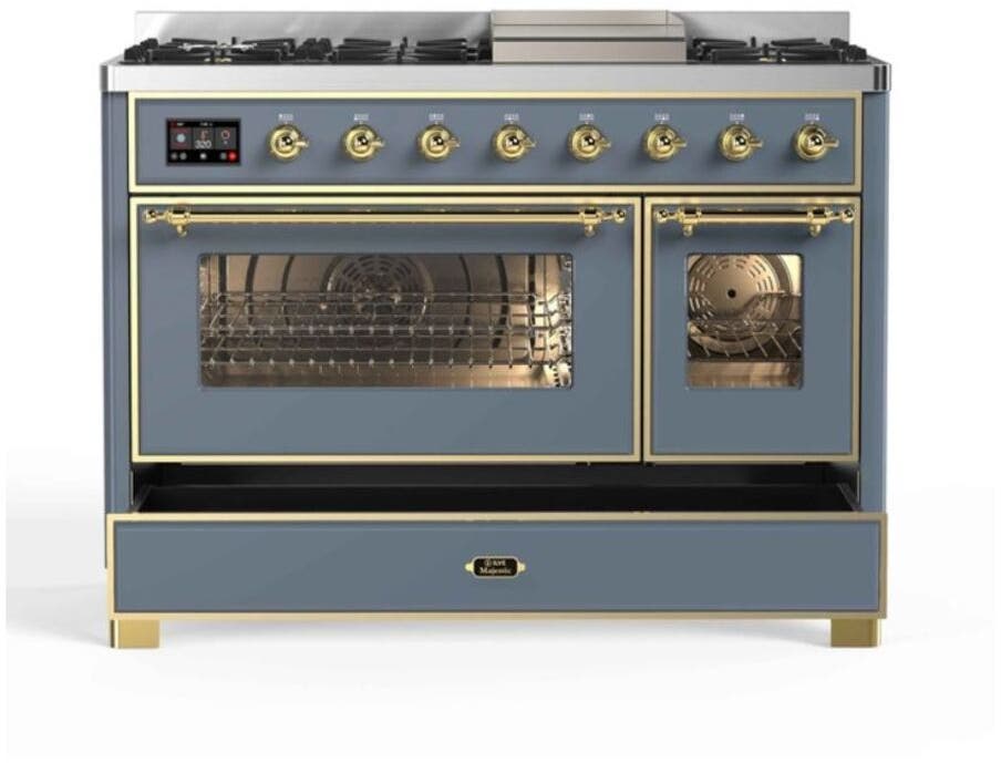 Ilve UM12FDNS3BGG Natural Gas In Blue Grey W/ Brass Trim