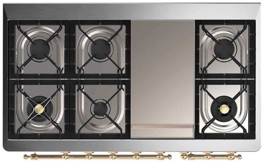 Ilve UM12FDNS3BGG Natural Gas In Blue Grey W/ Brass Trim