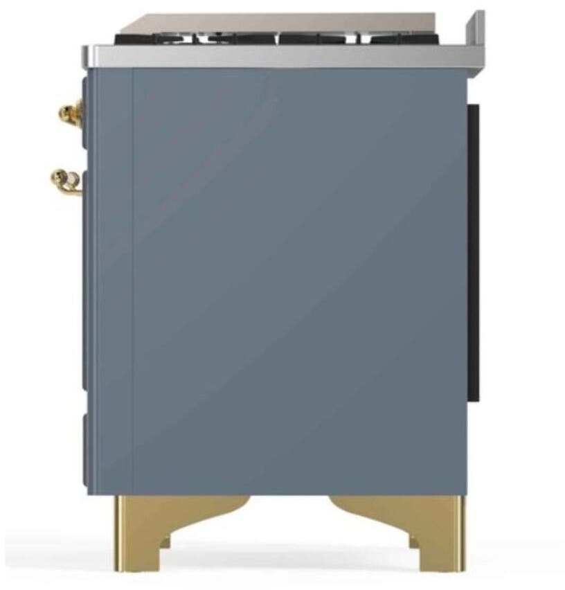 Ilve UM12FDNS3BGG Natural Gas In Blue Grey W/ Brass Trim