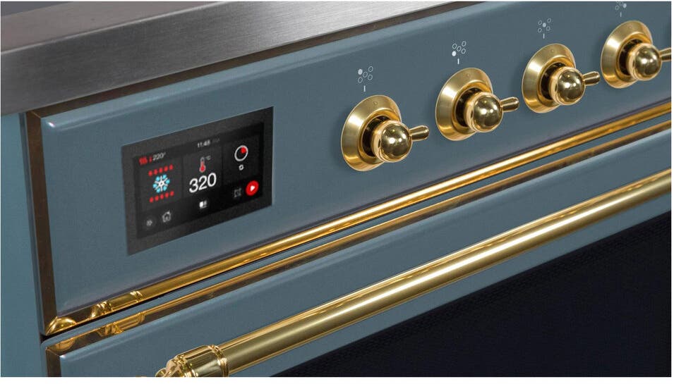 Ilve UM12FDNS3BGG Natural Gas In Blue Grey W/ Brass Trim
