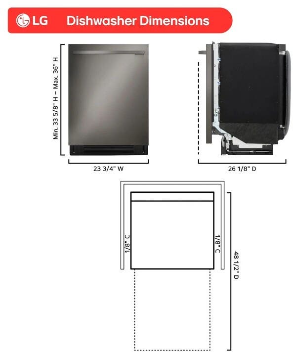 LG LDNTH753D Printproof Black Stainless Steel