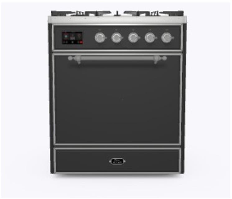 Ilve UM30DQNE3MGCLP Liquid Propane In Matte Graphite W/ Chrome Trim