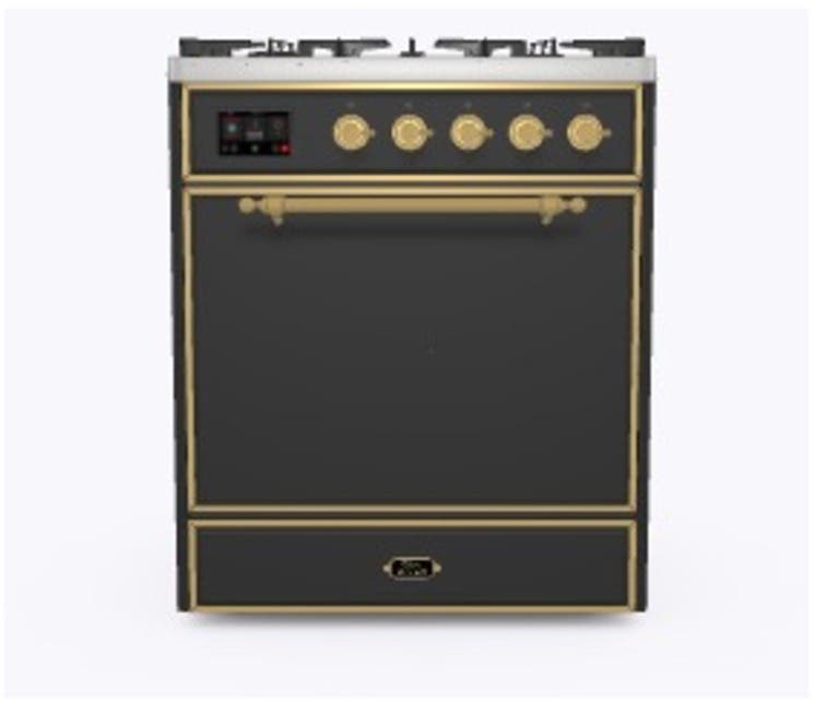 Ilve UM30DQNE3MGGLP Liquid Propane In Matte Graphite W/ Brass Trim