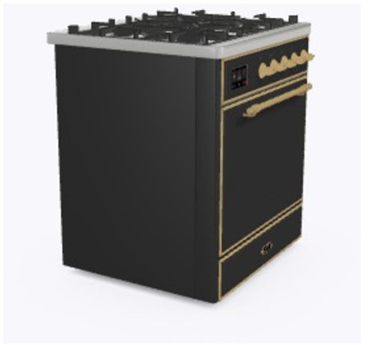 Ilve UM30DQNE3MGG Natural Gas In Matte Graphite W/ Brass Trim