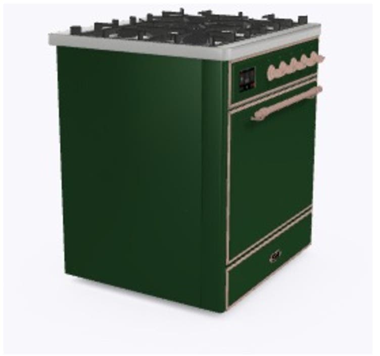 Ilve UM30DQNE3EGPLP Liquid Propane In Emerald Green W/ Copper Trim