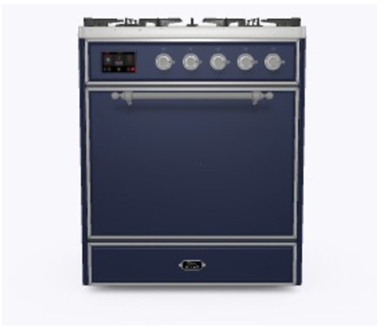 Ilve UM30DQNE3MBC Natural Gas In Midnight Blue W/ Chrome Trim