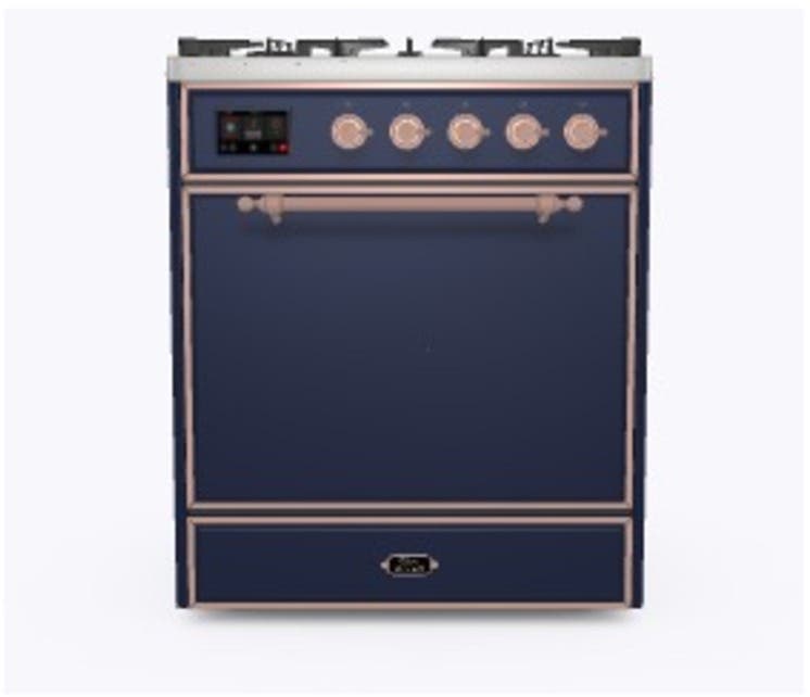 Ilve UM30DQNE3MBP Natural Gas In Midnight Blue W/ Copper Trim