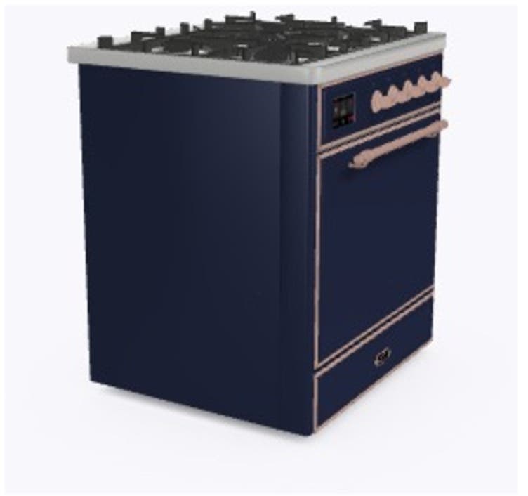 Ilve UM30DQNE3MBP Natural Gas In Midnight Blue W/ Copper Trim