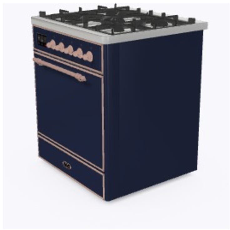 Ilve UM30DQNE3MBP Natural Gas In Midnight Blue W/ Copper Trim