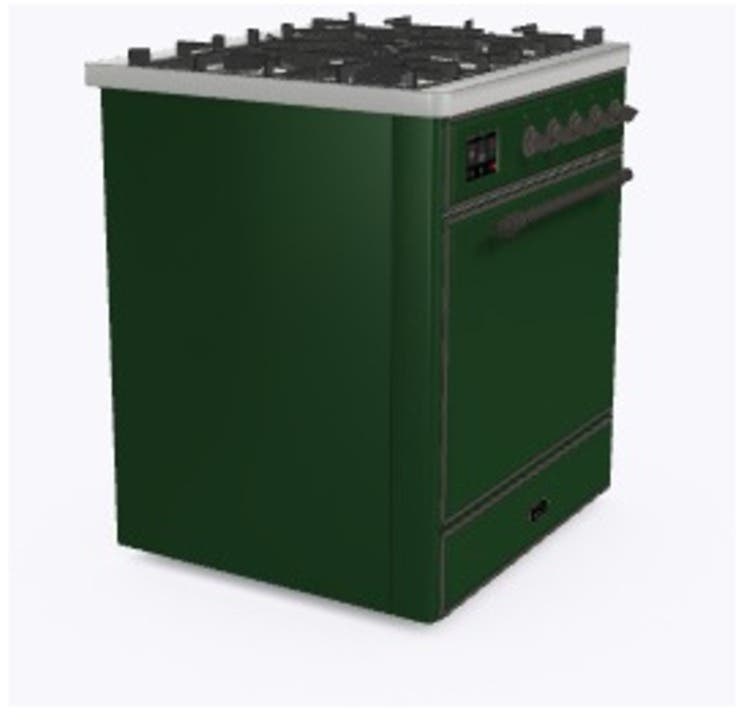 Ilve UM30DQNE3EGBLP Liquid Propane In Emerald Green W/ Bronze Trim