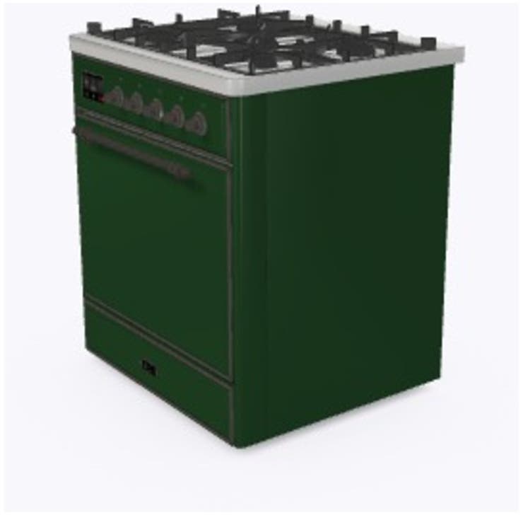 Ilve UM30DQNE3EGB Natural Gas In Emerald Green W/ Bronze Trim