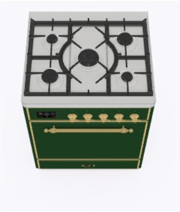 Ilve UM30DQNE3EGGLP Liquid Propane In Emerald Green W/ Brass Trim