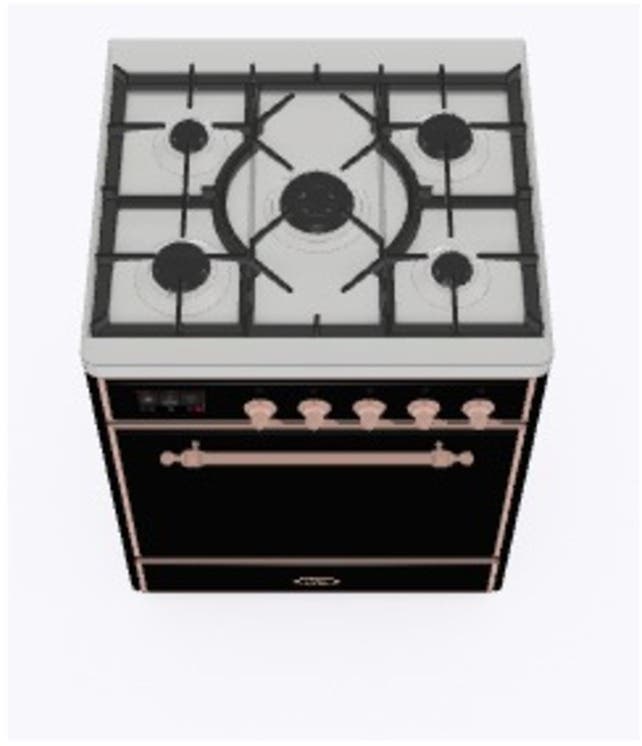 Ilve UM30DQNE3BKPLP Liquid Propane In Glossy Black W/ Copper Trim