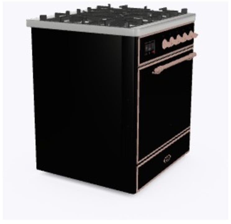 Ilve UM30DQNE3BKPLP Liquid Propane In Glossy Black W/ Copper Trim