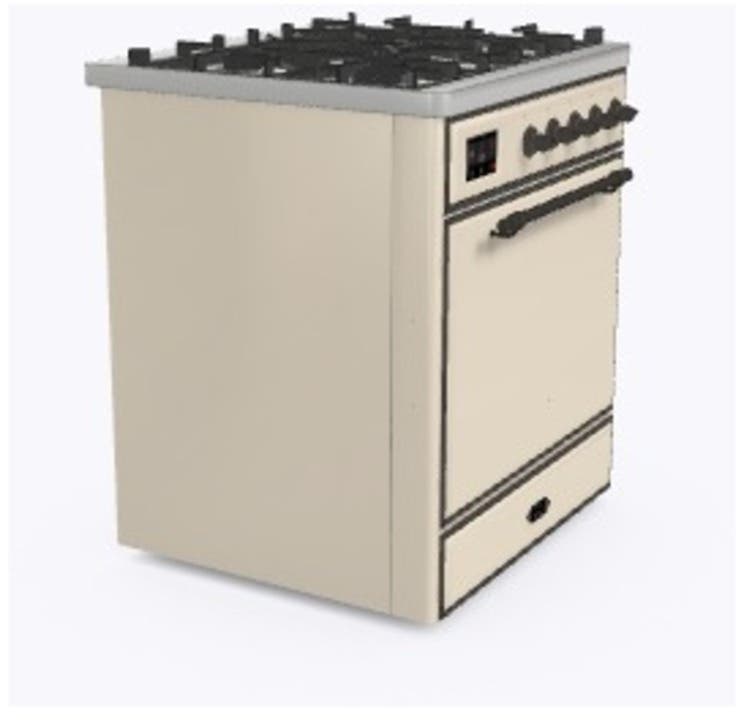 Ilve UM30DQNE3AWB Natural Gas In Antique White W/ Bronze Trim