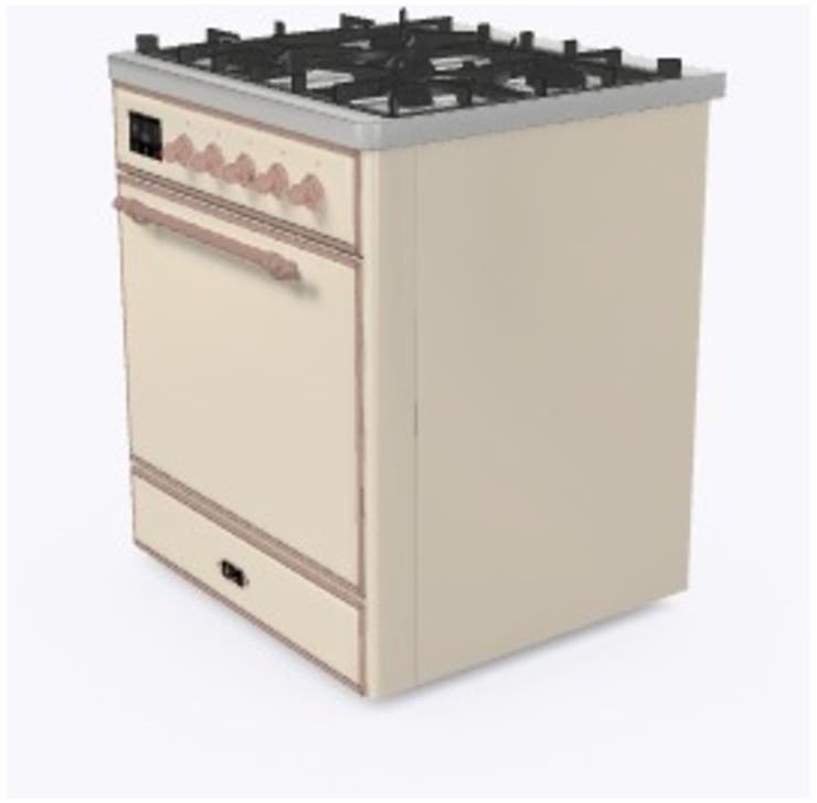 Ilve UM30DQNE3AWPLP Liquid Propane In Antique White W/ Copper Trim