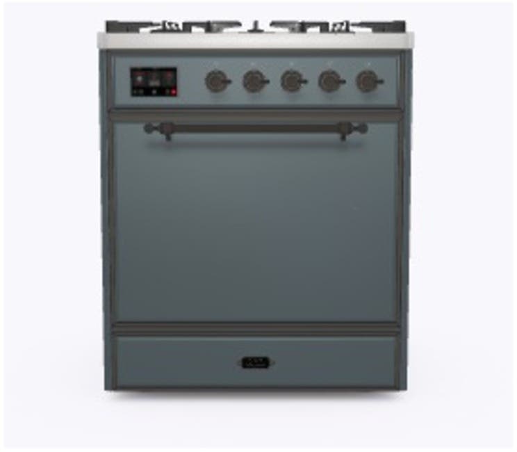 Ilve UM30DQNE3BGB Natural Gas In Blue Grey W/ Bronze Trim