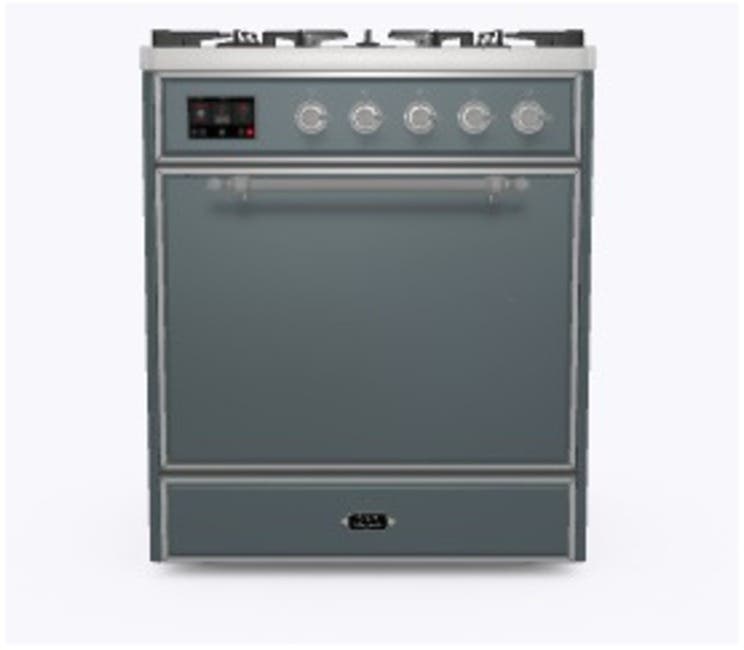 Ilve UM30DQNE3BGCLP Liquid Propane In Blue Grey W/ Chrome Trim