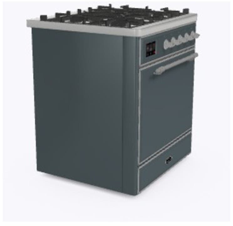 Ilve UM30DQNE3BGCLP Liquid Propane In Blue Grey W/ Chrome Trim