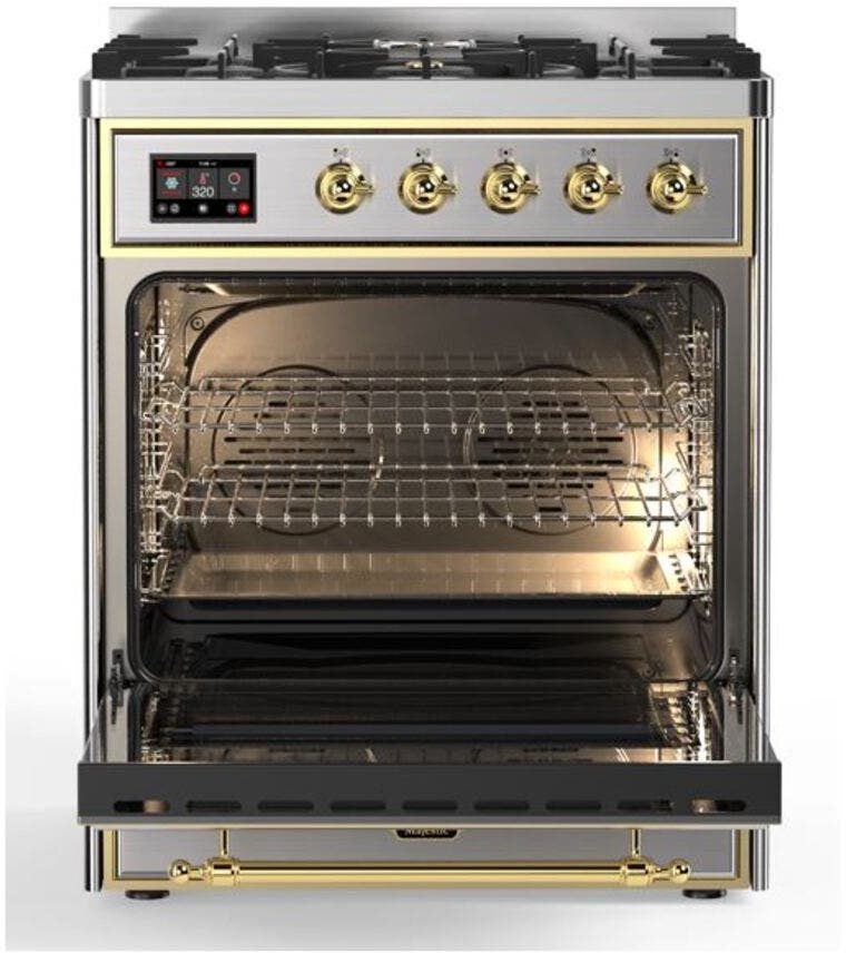 Ilve UM30DNE3SSG Natural Gas In Stainless Steel W/ Brass Trim