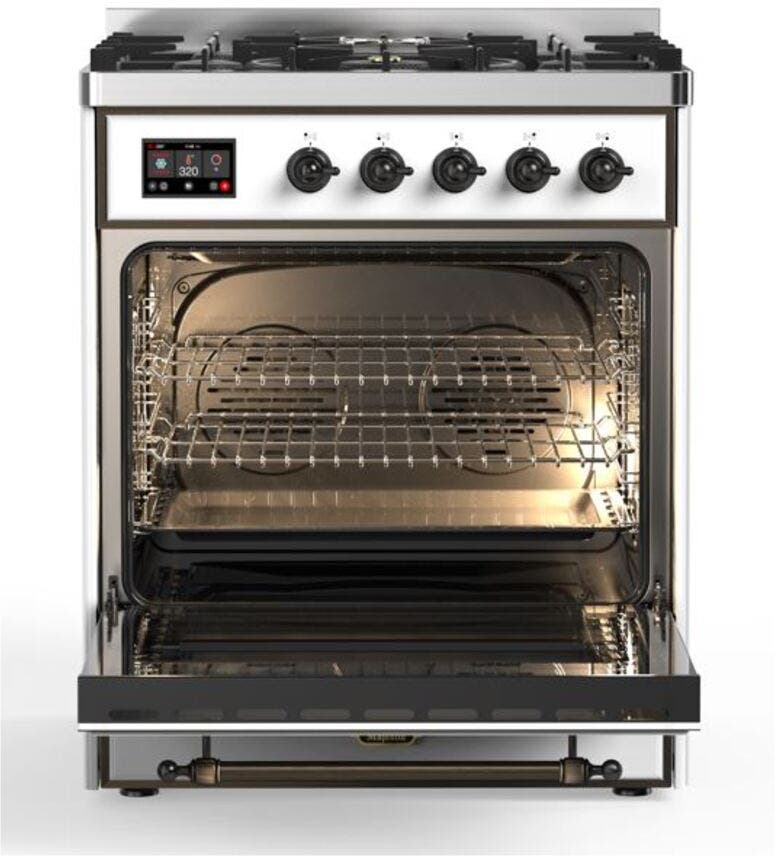 Ilve UM30DNE3WHB Natural Gas In White W/ Bronze Trim