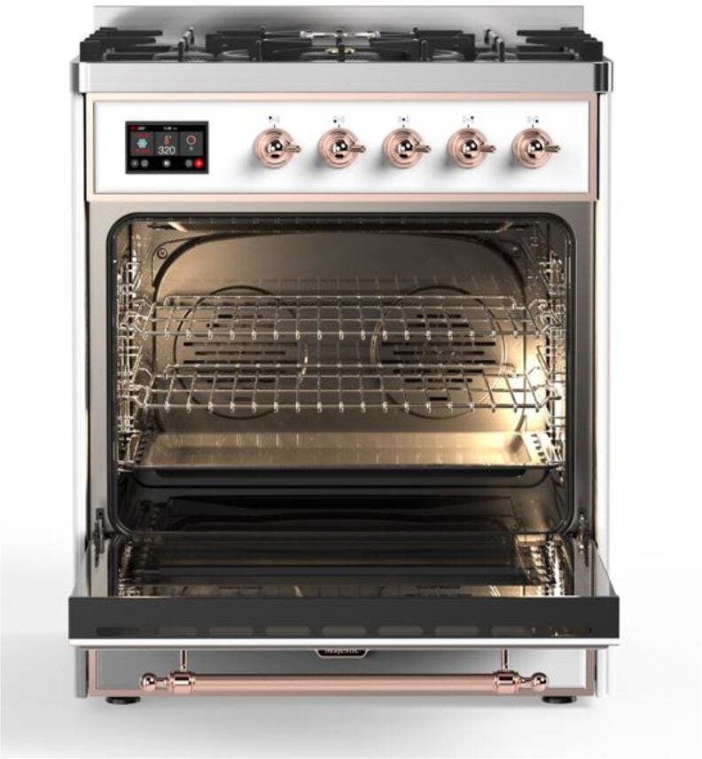 Ilve UM30DNE3WHP Natural Gas In White W/ Copper Trim