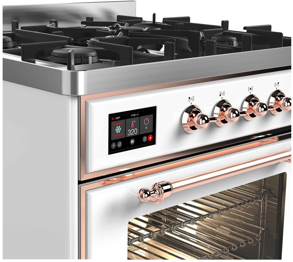 Ilve UM30DNE3WHP Natural Gas In White W/ Copper Trim