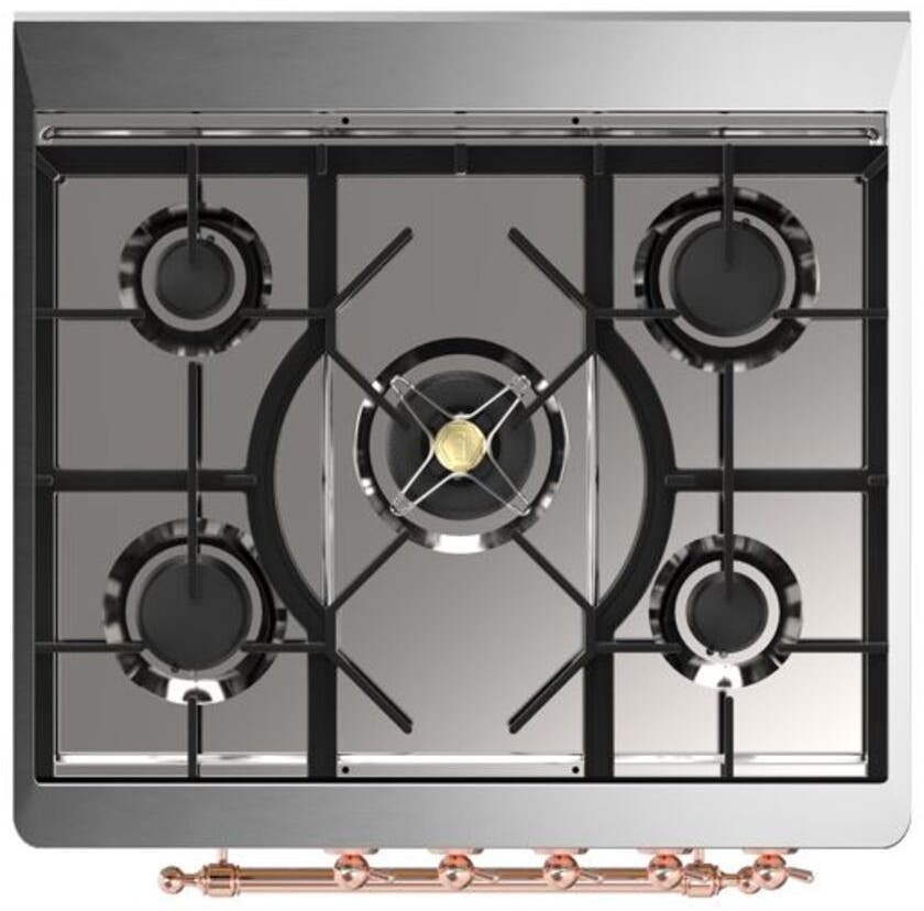 Ilve UM30DNE3BUP Natural Gas In Burgundy W/ Copper Trim