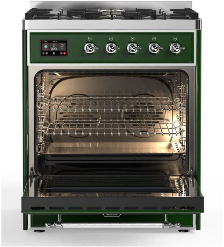 Ilve UM30DNE3EGC Natural Gas In Emerald Green W/ Chrome Trim