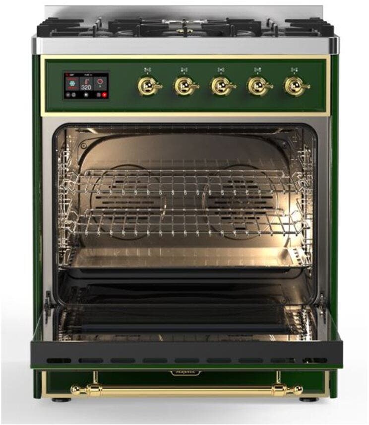 Ilve UM30DNE3EGGLP Liquid Propane In Emerald Green W/ Brass Trim