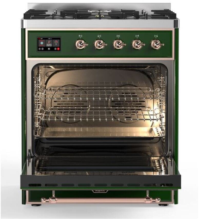 Ilve UM30DNE3EGPLP Liquid Propane In Emerald Green W/ Copper Trim